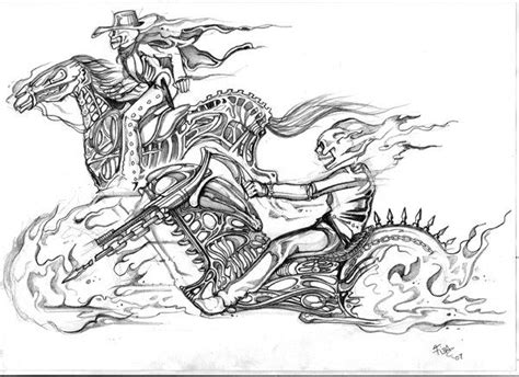 Ghost Rider Bike Drawing