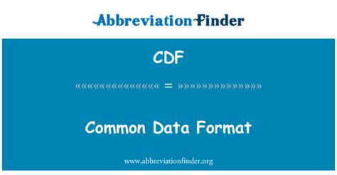 CDF Definition: Common Data Format | Abbreviation Finder