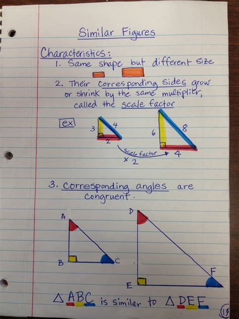 Notes on Similarity for interactive notebook Teaching Geometry ...