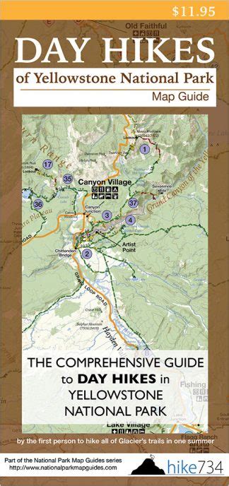 Day Hikes of Yellowstone National Park Map Guide