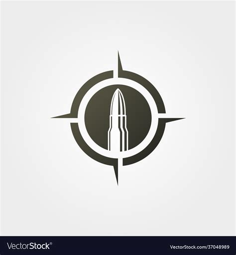 Bullet on target icon logo vintage design Vector Image