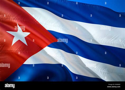 Cuba flag. 3D Waving flag design. The national symbol of Cuba, 3D ...