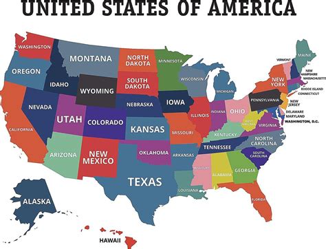 United States Map Labeled Printable