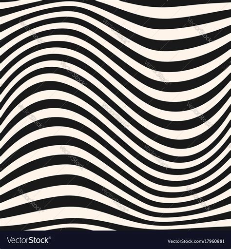 Horizontal curved wavy lines pattern striped Vector Image