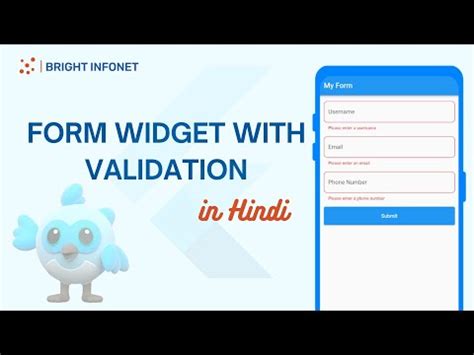 Form Widget with validation in Flutter in Hindi | form widget in ...