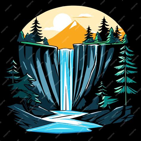 Premium Vector | Waterfall illustration