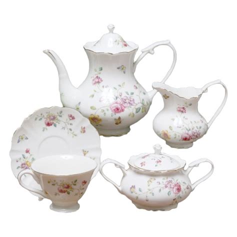 Purple Floral 11 Piece Tea Set