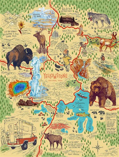 Printable Map Of Yellowstone National Park