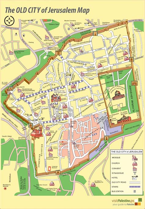 Jerusalem old city map - Ontheworldmap.com