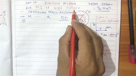 Rotational Motion 19 - 12th - MoI of Solid Sphere - Arun sir - YouTube