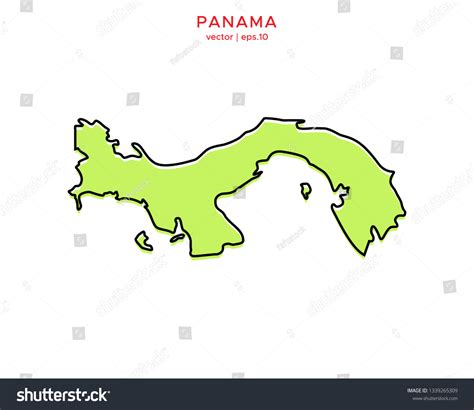 Green Outline Map Panama Vector Design Stock Vector (Royalty Free ...