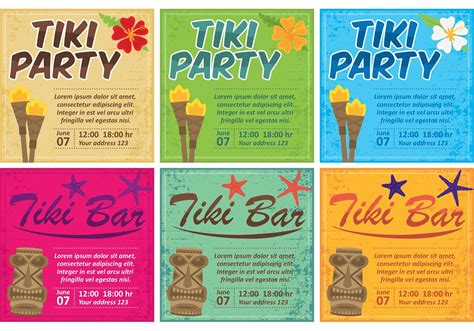 Tiki Torch Card Vectors 86632 Vector Art at Vecteezy