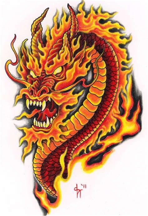 Fire Dragon Tattoo Designs Dragon Tattoo Drawing, Dragons Tattoo, Small ...