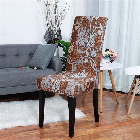 PiccoCasa 4Pcs Spandex Floral Pattern Dining Chair Cover Slipcover ...