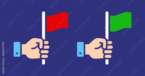 holding red and green flag icon Stock Vector | Adobe Stock