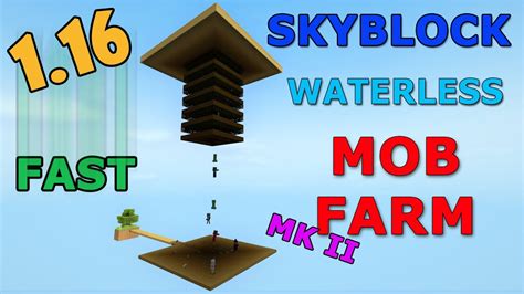 Minecraft Skyblock 1.16 WATERLESS Mob Farm MKII - Bedrock Edition - YouTube