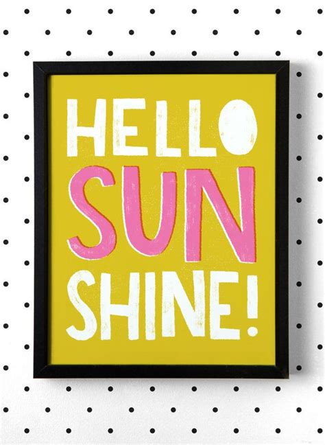 Hello Sunshine 8x10 Art Print by HoorayToday on Etsy, $20.00 | Sunshine ...