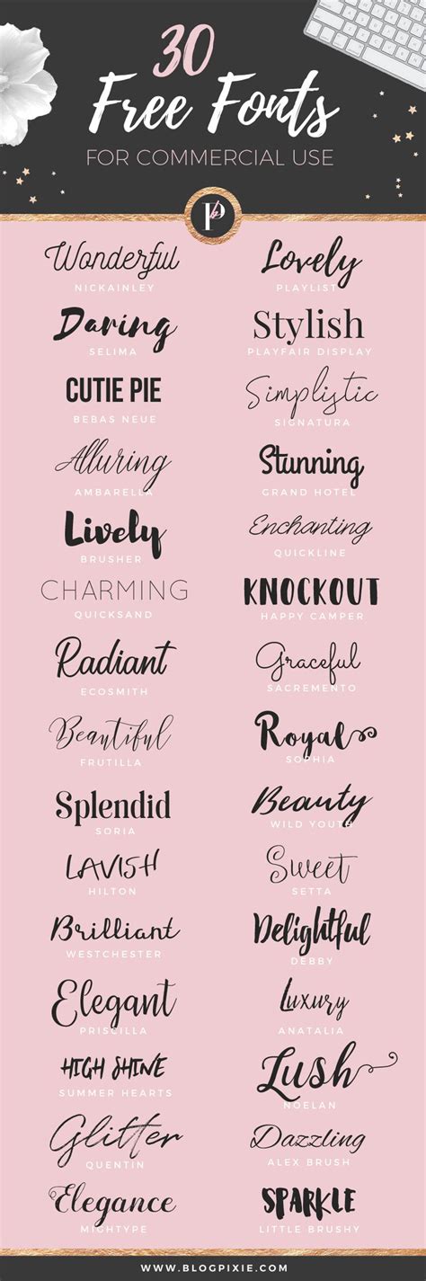 Free Fonts for Commercial Use - Download best free fonts at Blog Pixie ...