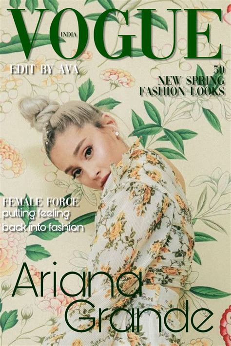 Ariana Grande VOGUE MAGAZINE COVER BY EDIT BY AVA | Vogue magazine ...