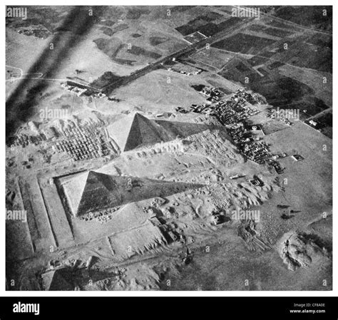 Aerial view of giza pyramids Black and White Stock Photos & Images - Alamy