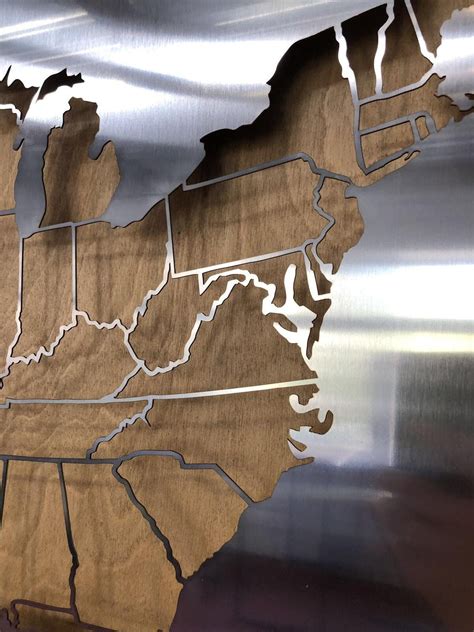 METAL USA Map Wall Art Metal American Map Art Wanderlust Map | Etsy