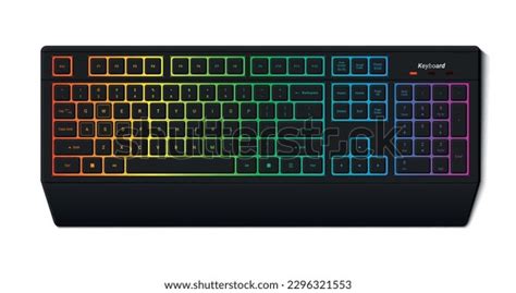 Gaming Computer Keyboard Neon Led Backlit Stock Vector (Royalty Free ...