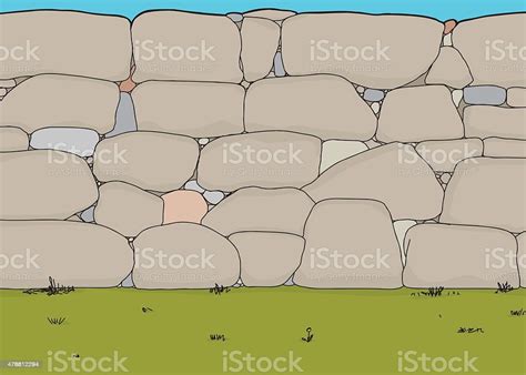 Stone Wall Stock Illustration - Download Image Now - 2015, Backgrounds ...