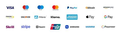 Popular online payment methods logo with white background. Transparent ...