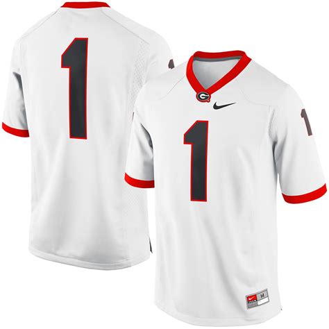 Nike No. 1 Georgia Bulldogs White Replica Football Jersey