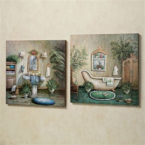 Prints For Bathroom Walls / Bathroom Bliss Wooden Wall Art Plaque Set ...