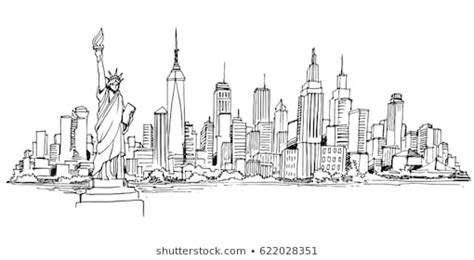 New York Skyline Pencil Drawing at PaintingValley.com | Explore ...