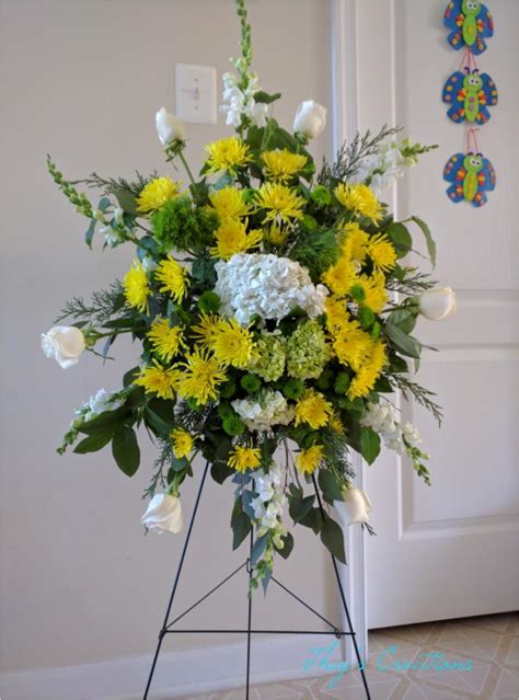 Flowers Arrangement on Standing Spray. Follow me on http://www.facebook ...