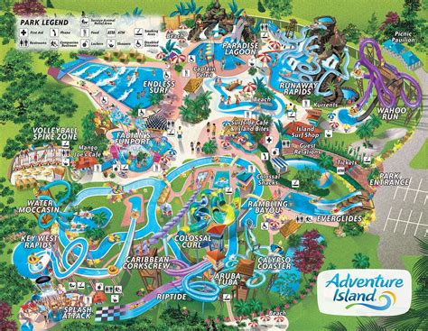 Park Map | Island water park, Islands of adventure, Theme park map