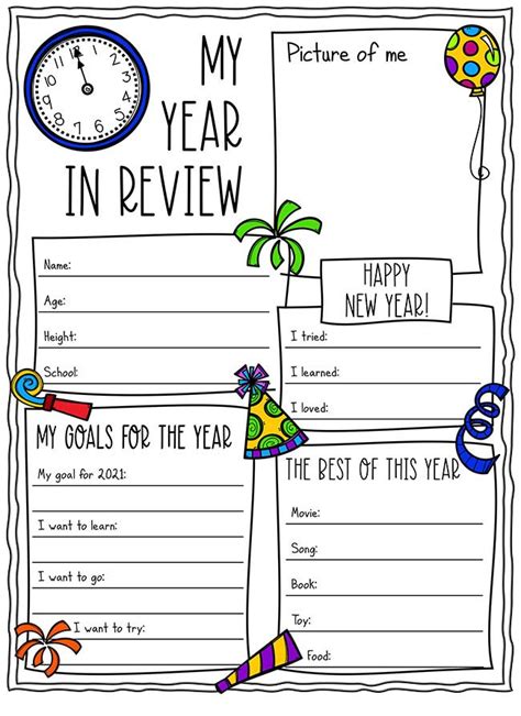 New Year's Resolution Worksheet Printable | New years resolution kids ...