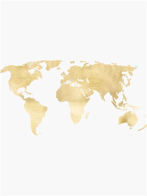 "Gold World Map" Sticker for Sale by Tangerine-Tane | Gold world map ...