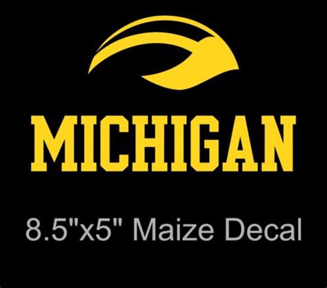 Large Michigan Wolverines Winged Helmet Maize Vinyl Decal/Sticker - 8.5 ...