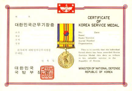 Korea's Service Medal