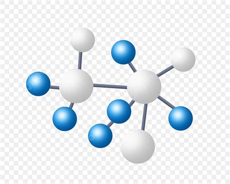 Molecular Structure Clipart Transparent Background, Blue Chemical ...