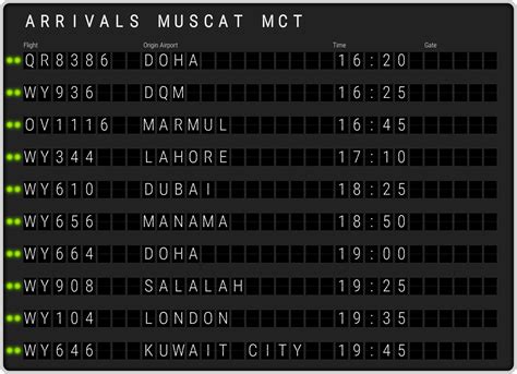 Muscat Airport Arrivals [MCT] Flight Schedules & MCT arrival