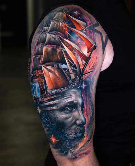 Space Ship Abstract Tattoo