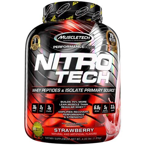 NitroTech Protein Powder Plus Muscle Builder, 100% Whey Protein with ...