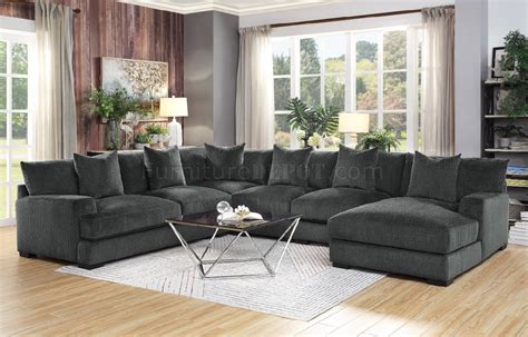 Worchester Sectional Sofa 9857DG in Dark Gray by Homelegance