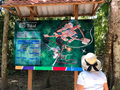 Tikal National Park Map editorial stock image. Image of limestone ...