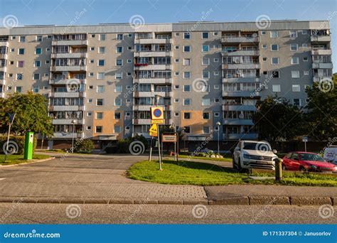 In the Suburbs of Alby with Big Concrete Block Residential Apartment ...