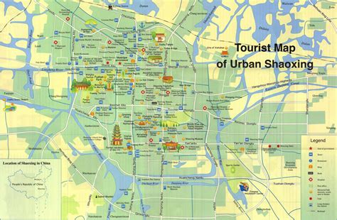 Shaoxing China Tourist Map - Maps of Shaoxing