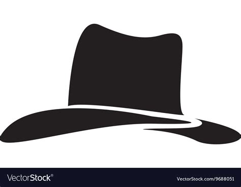 Cowboy hat silhouette Royalty Free Vector Image