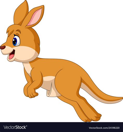 Cartoon jumping kangaroo isolated Royalty Free Vector Image