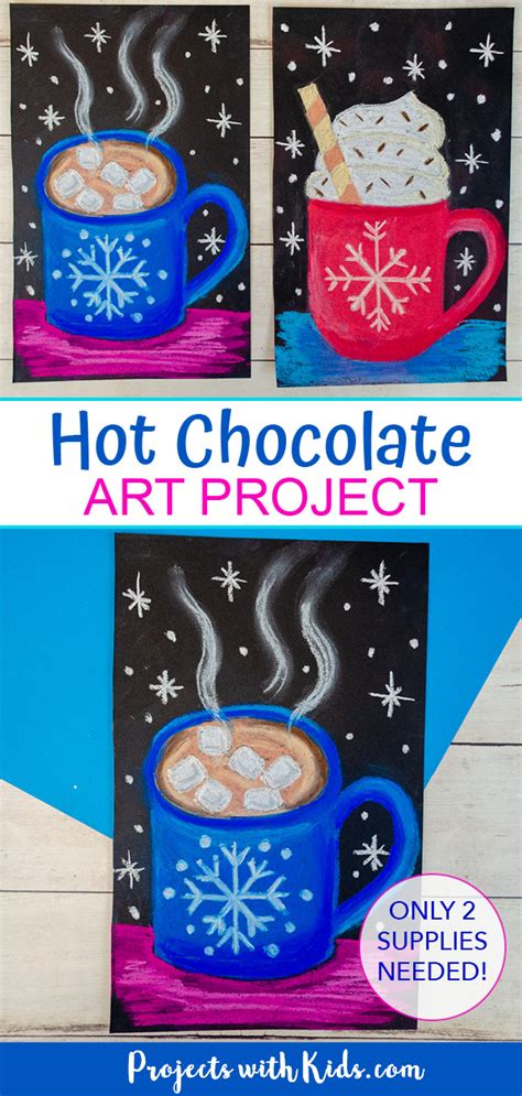 Chalk Pastel Hot Chocolate Art Project - Projects with Kids