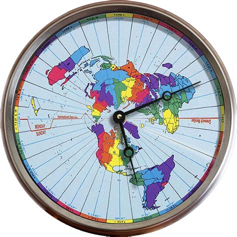 Greenwich Mean Time Zones Flat Earth Map 24 Hour Clock Clipart - Full ...