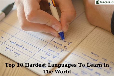 Top 10 Hardest Languages To Learn in The World | KnowInsiders